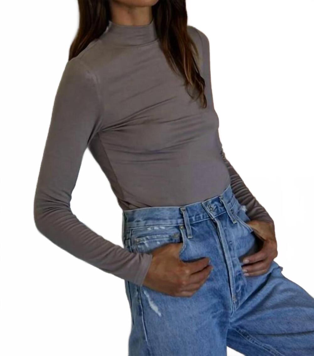 NEW BY TOGETHER long sleeve layering turtle neck top in heather grey